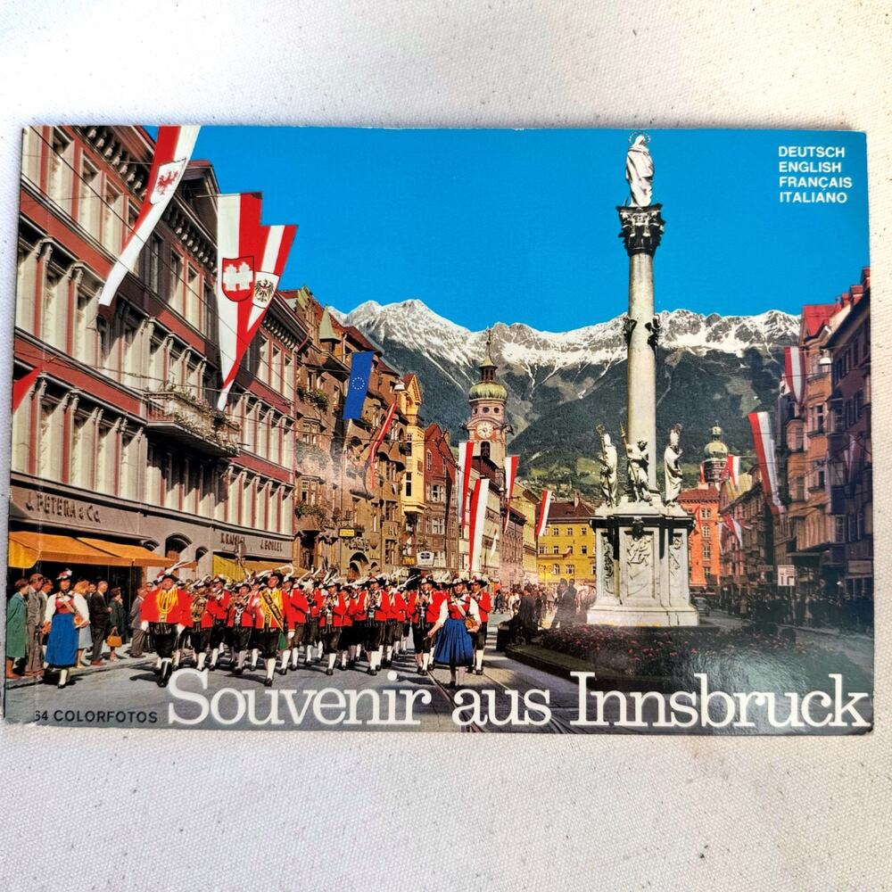 Vintage Souvenir Innsbruck Travel Guide Retro Photos 4 Languages Incld. English